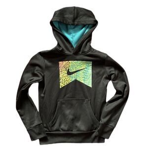 Nike Black Pullover Hoodie (Kid’s 8-10) With Multiple Designs on the Front